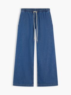 Mid-Rise Wide Leg Pull-On Jean — Blue 5