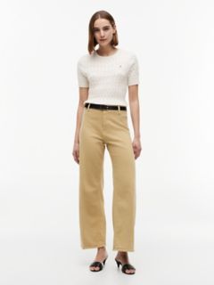 Stretch High-Rise Cropped Wide Leg Jean — Beechwood 2