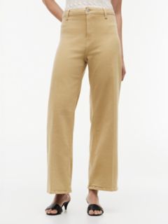 Stretch High-Rise Cropped Wide Leg Jean — Beechwood 1