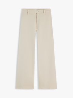 Stretch High-Rise Cropped Wide Leg Jean — Light Beige 5