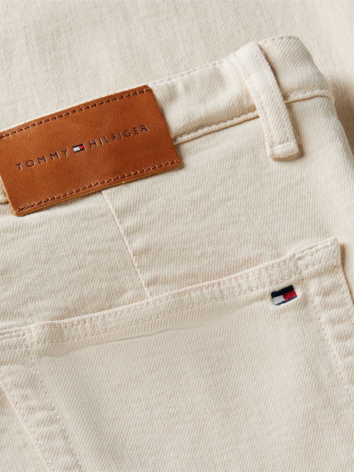 Stretch High-Rise Cropped Wide Leg Jean — Light Beige