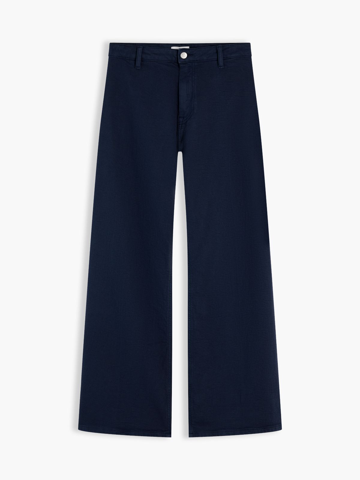 Stretch High-Rise Cropped Wide Leg Jean — Navy