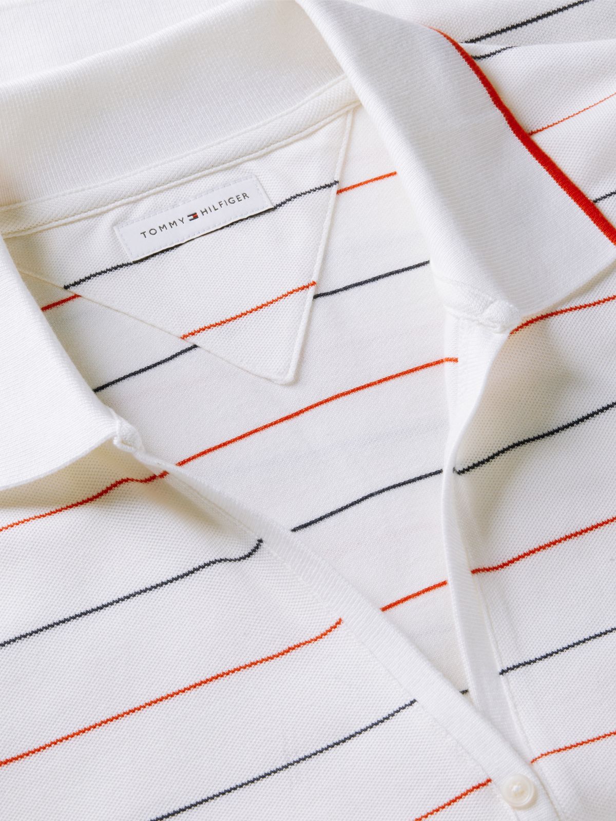 Lightweight Pique Henley Polo — Ecru / Multi Stripe