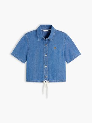 Женские рубашки Tommy Hilfiger Boxy Fit Tie-Hem Denim Shirt — фото 5
