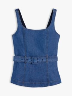 Belted Denim Tank Top — Medium Denim 6