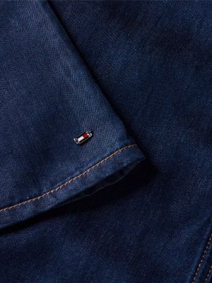 Женское платье Tommy Hilfiger Flutter-Sleeve Belted Denim Shirtdress, цвет: Индиго варёный — фото 6