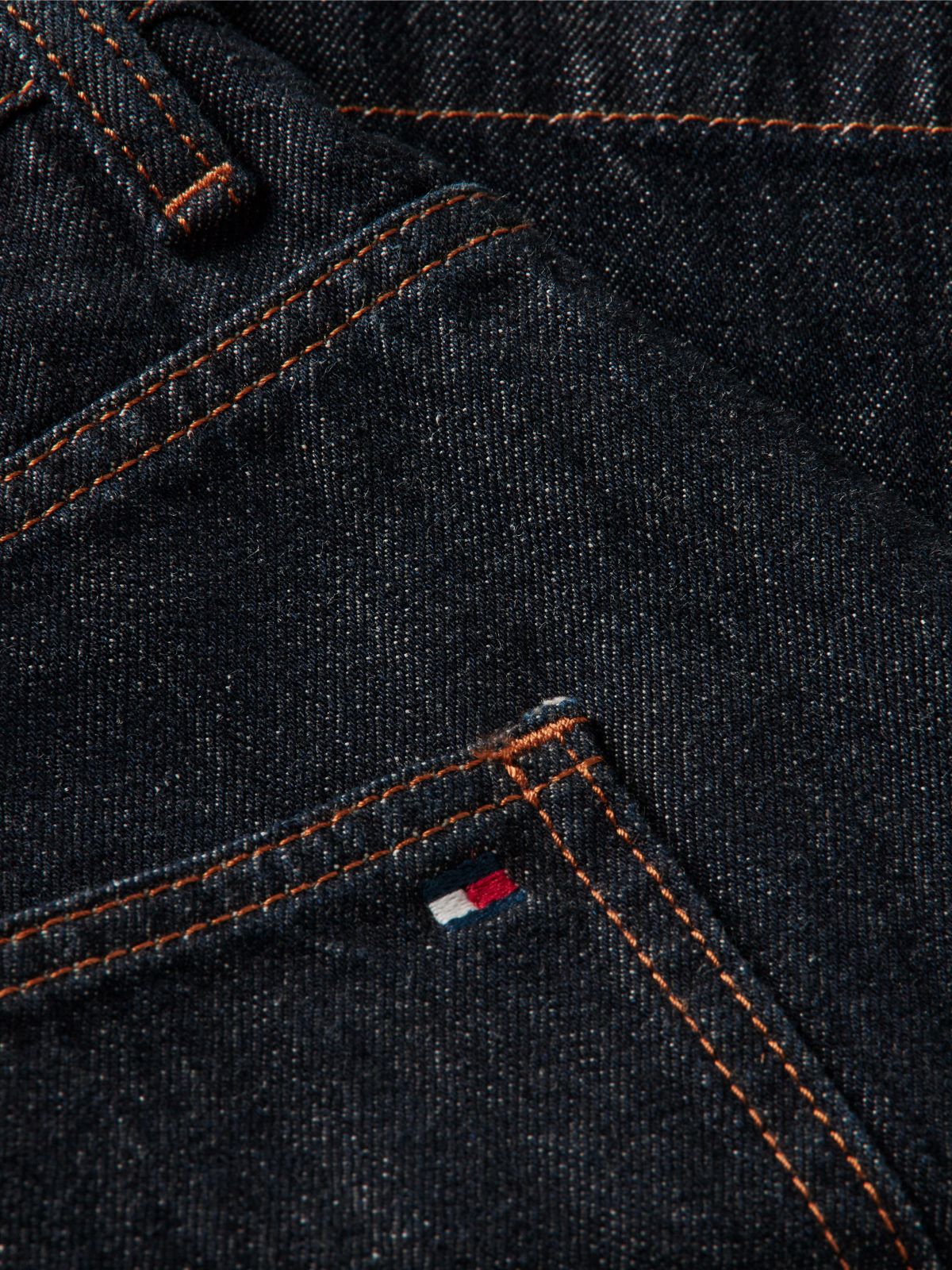 High-Rise Denim Mini Skirt — Navy