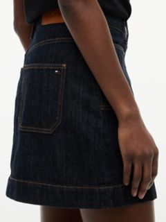 High-Rise Denim Mini Skirt — Navy 3
