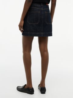 High-Rise Denim Mini Skirt — Navy 4