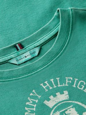 Женские футболки Tommy Hilfiger Slim Fit Garment-Dyed Crest Logo T-Shirt — фото 3