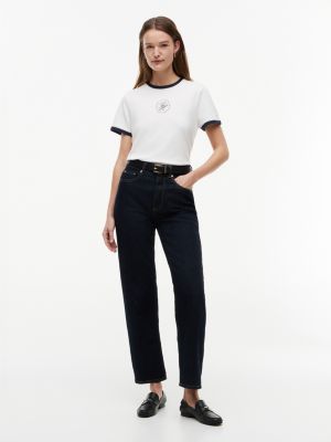 Женские футболки Tommy Hilfiger Nautical Script Monogram Ringer T-Shirt — фото 2