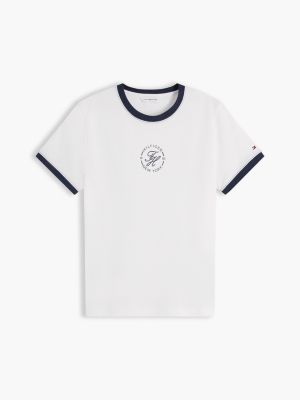 Женские футболки Tommy Hilfiger Nautical Script Monogram Ringer T-Shirt — фото 5