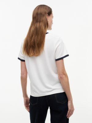 Женские футболки Tommy Hilfiger Nautical Script Monogram Ringer T-Shirt — фото 4
