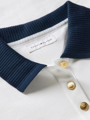 Женские свитеры Tommy Hilfiger Regular Fit Gold-Button Pique Polo — фото 6