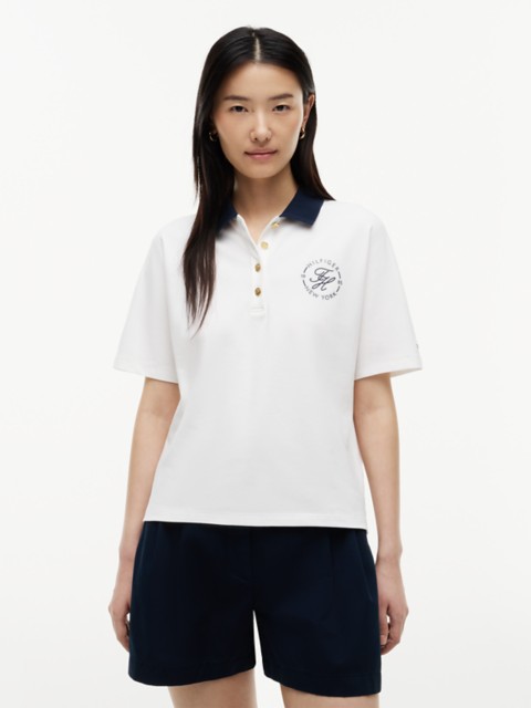 Женские свитеры Tommy Hilfiger Regular Fit Gold-Button Pique Polo