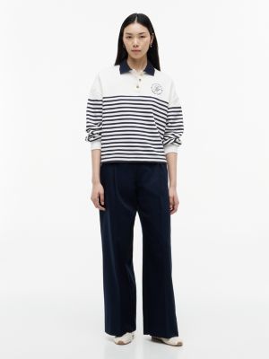 Женские худи Tommy Hilfiger Nautical Breton Stripe Polo Sweatshirt — фото 2