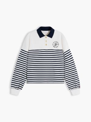 Женские худи Tommy Hilfiger Nautical Breton Stripe Polo Sweatshirt — фото 5