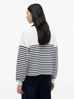 Женские худи Tommy Hilfiger Nautical Breton Stripe Polo Sweatshirt — фото 4