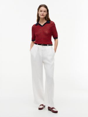 Женские свитеры Tommy Hilfiger Striped Pointelle Sweater Polo — фото 2