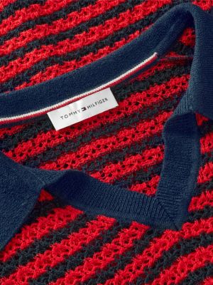 Женские свитеры Tommy Hilfiger Striped Pointelle Sweater Polo — фото 6