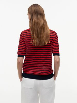 Женские свитеры Tommy Hilfiger Striped Pointelle Sweater Polo — фото 4