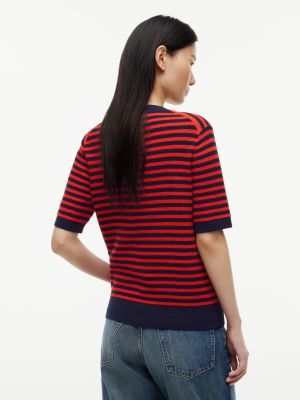 Женские свитеры Tommy Hilfiger Gold-Button Striped Henley Sweater — фото 4