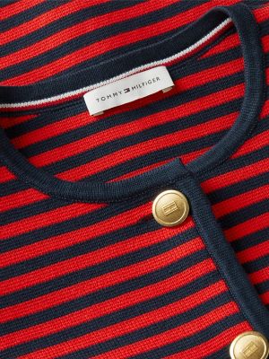 Женские кардиганы Tommy Hilfiger Boxy Fit Gold-Button Striped Cardigan — фото 6