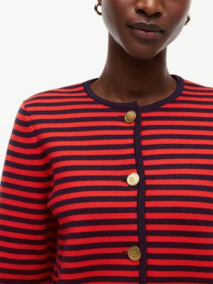Женские кардиганы Tommy Hilfiger Boxy Fit Gold-Button Striped Cardigan — фото 3
