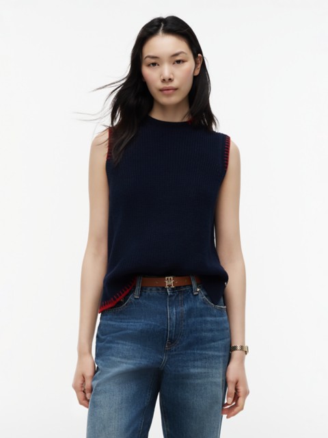 Женские свитеры Tommy Hilfiger Relaxed Fit Contrast Stitch Sweater Vest