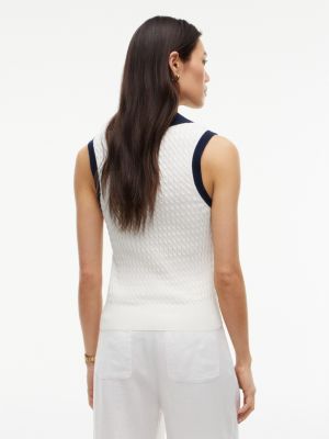 Женские свитеры Tommy Hilfiger Sleeveless Cable Knit Sweater Polo — фото 4
