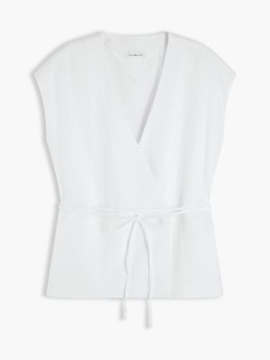 Женские топы Tommy Hilfiger Sleeveless Linen-Blend Wrap Top — фото 5