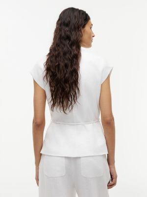 Женские топы Tommy Hilfiger Sleeveless Linen-Blend Wrap Top — фото 4