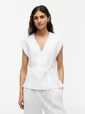 Sleeveless Linen-Blend Wrap Top from Tommy Hilfiger - $119