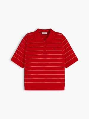 Женские свитеры Tommy Hilfiger Short-Sleeve Striped Sweater Polo — фото 5