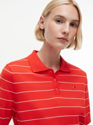 Женские свитеры Tommy Hilfiger Short-Sleeve Striped Sweater Polo — фото 3