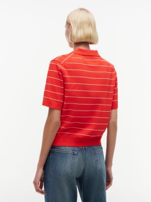 Женские свитеры Tommy Hilfiger Short-Sleeve Striped Sweater Polo — фото 4