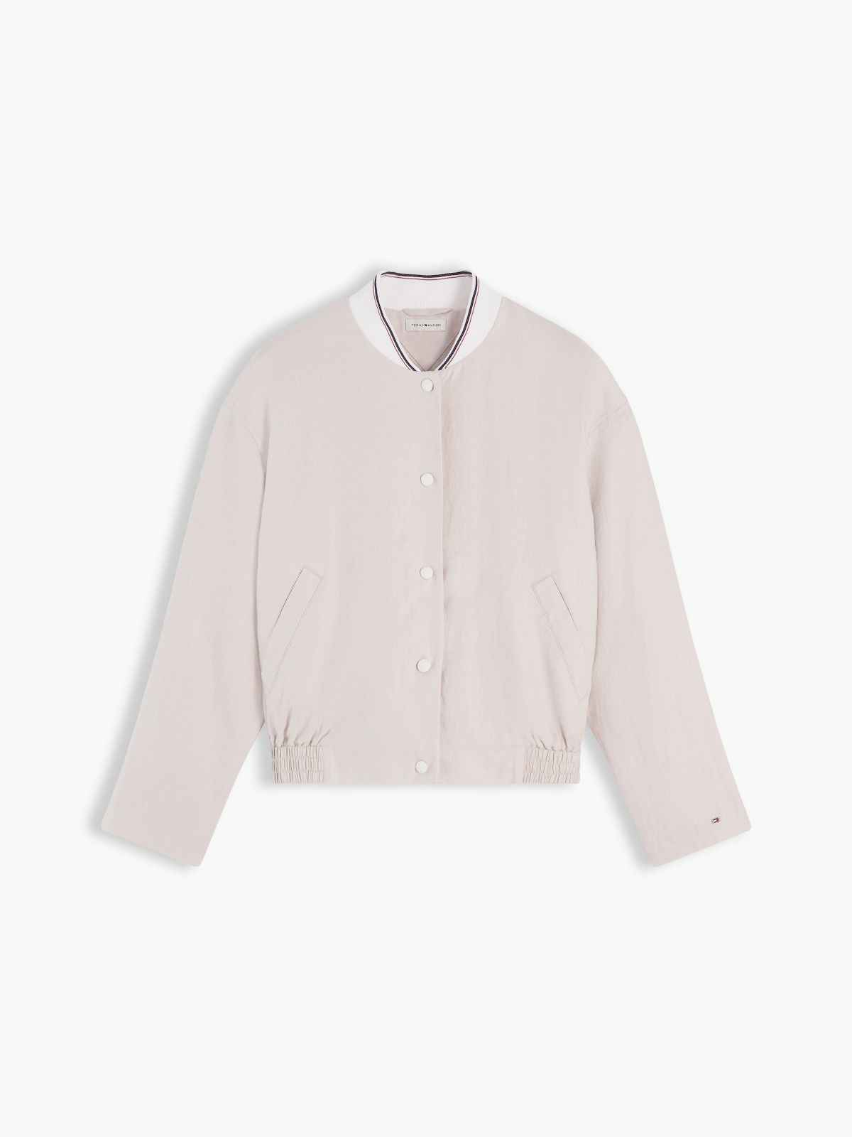 Linen Bomber Jacket — Classic Beige