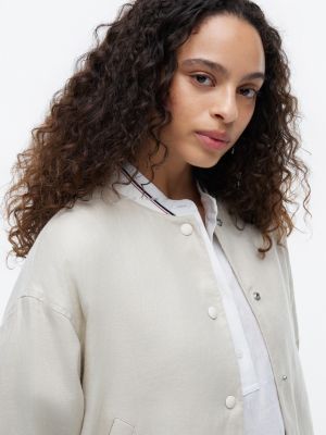 Женские куртки Tommy Hilfiger Linen Bomber Jacket — фото 3