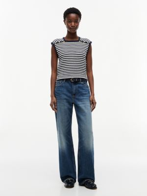 Женские свитеры Tommy Hilfiger Sleeveless Gold-Button Striped Sweater — фото 2