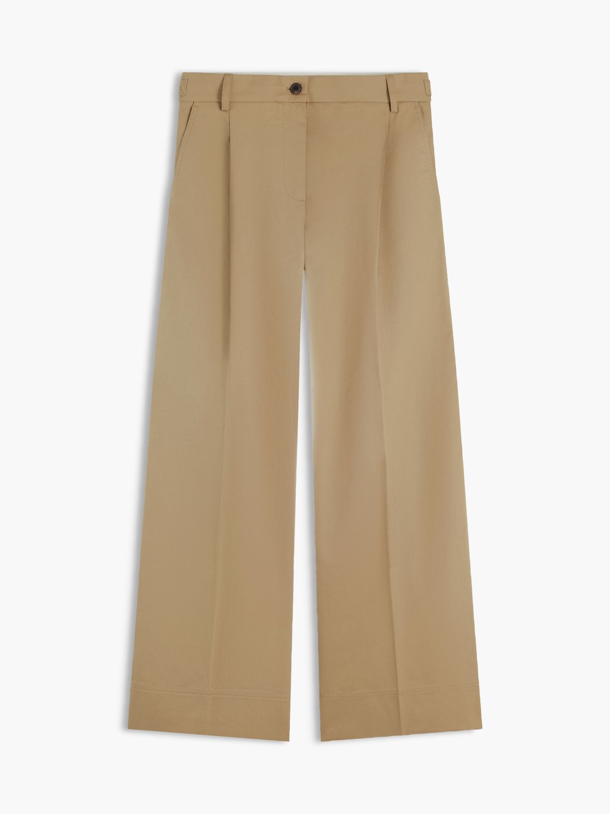 Pleated Wide Leg Chino — Camel