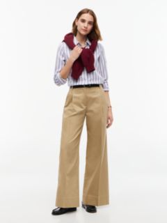 Pleated Wide Leg Chino — Camel 2