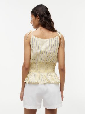 Женские топы Tommy Hilfiger Cotton-Blend Shirred Seersucker Tank Top — фото 4