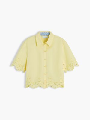 Женские рубашки Tommy Hilfiger Embroidered Eyelet Poplin Shirt — фото 5