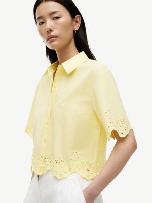 Женские рубашки Tommy Hilfiger Embroidered Eyelet Poplin Shirt — фото 3