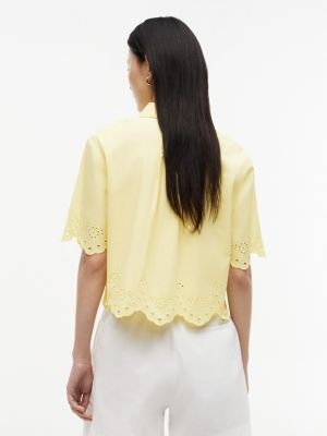 Женские рубашки Tommy Hilfiger Embroidered Eyelet Poplin Shirt — фото 4