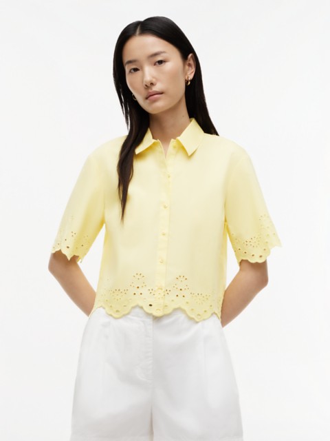 Женские рубашки Tommy Hilfiger Embroidered Eyelet Poplin Shirt