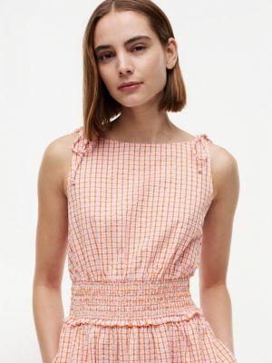 Tommy Hilfiger Shirred Gingham Seersucker Midi Dress — фото 2
