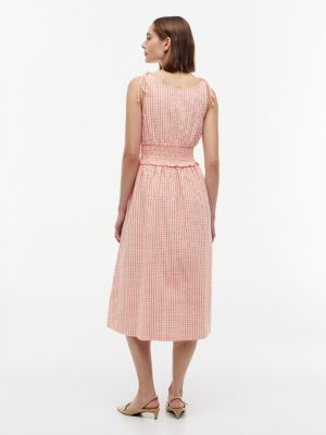 Tommy Hilfiger Shirred Gingham Seersucker Midi Dress — фото 4