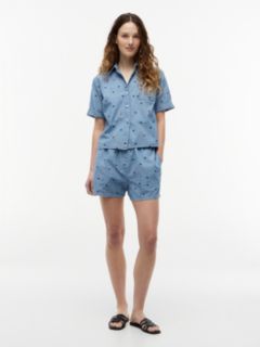 Allover Star-Embroidered Chambray Shirt — Chambray Stars 2