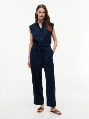 Tommy Hilfiger Belted Linen In Blue